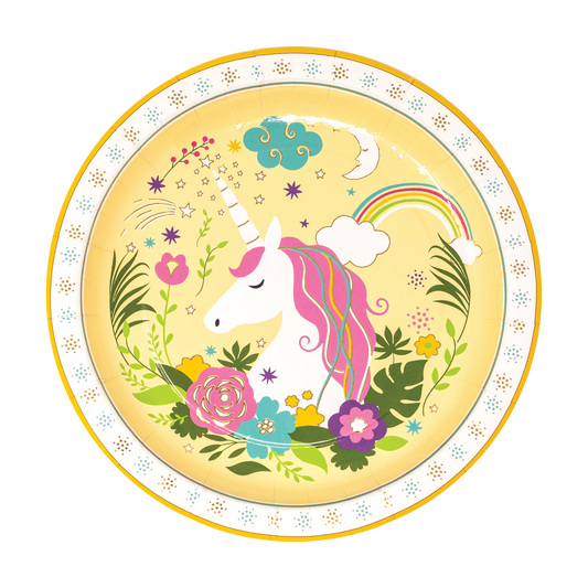 Colorful Unicorn Dessert Plates