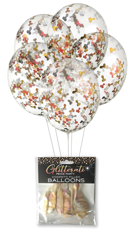 Glitterati Penis Confetti Filled Balloons