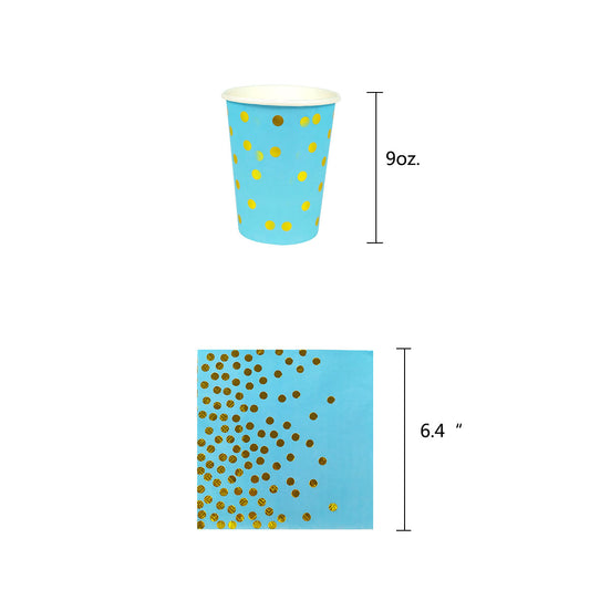 Blue & Gold Confetti Plate Set