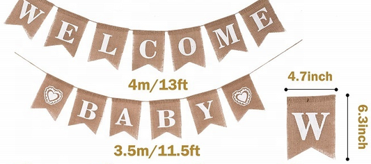 Welcome Baby Burlap Banner