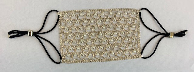 Crystal & Pearl Bridal Mask Overlay