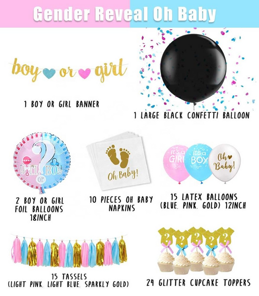 Gender Reveal Decoration Kit