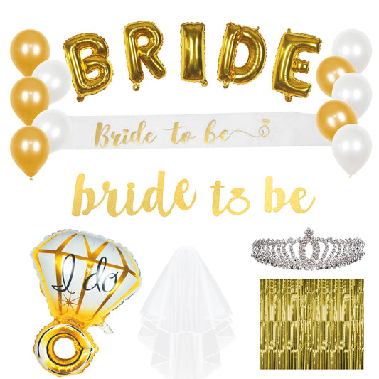 Gold Bridal Shower Decoration Kit - 21 Pieces!