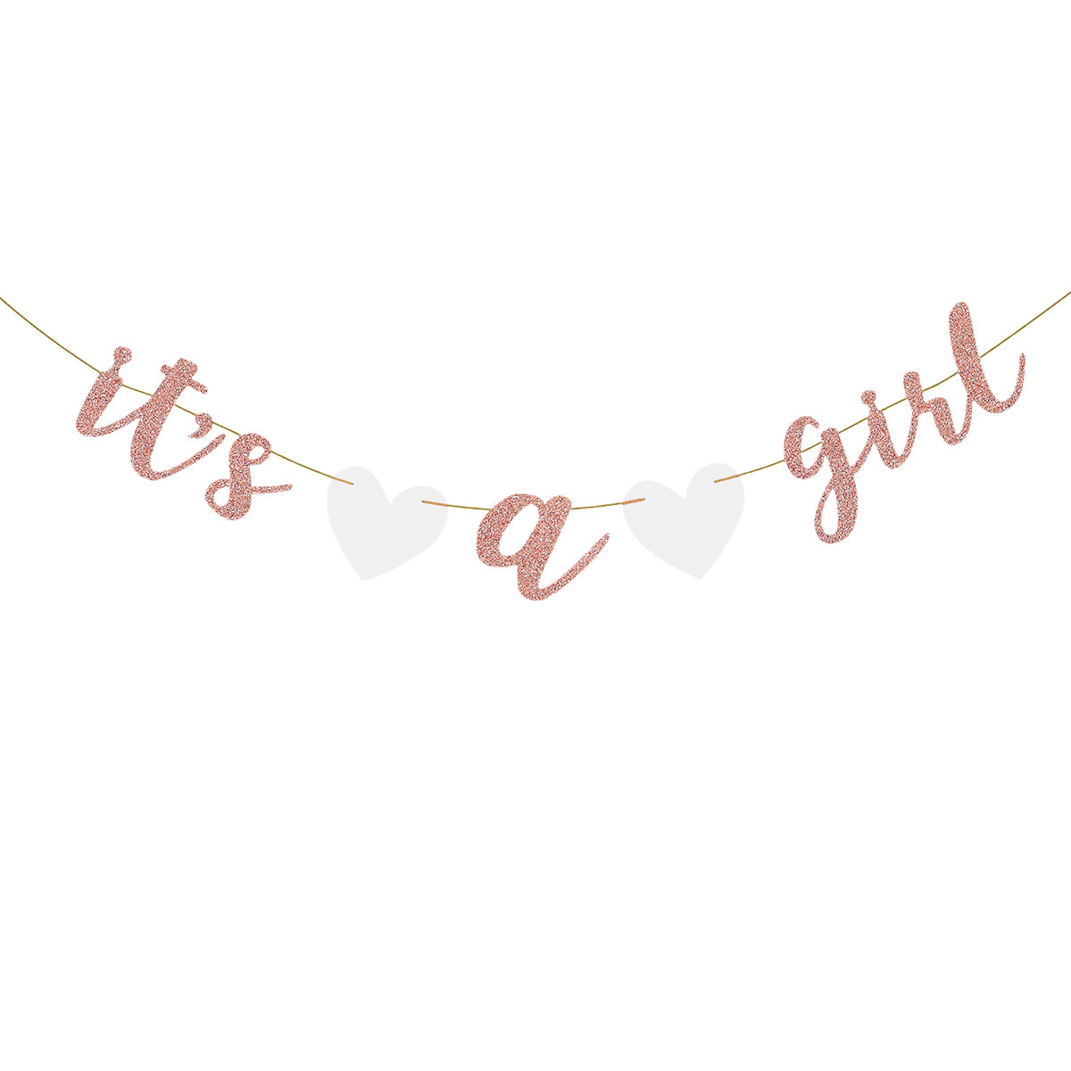 Scripted Rose Gold "Its A Girl" Banner