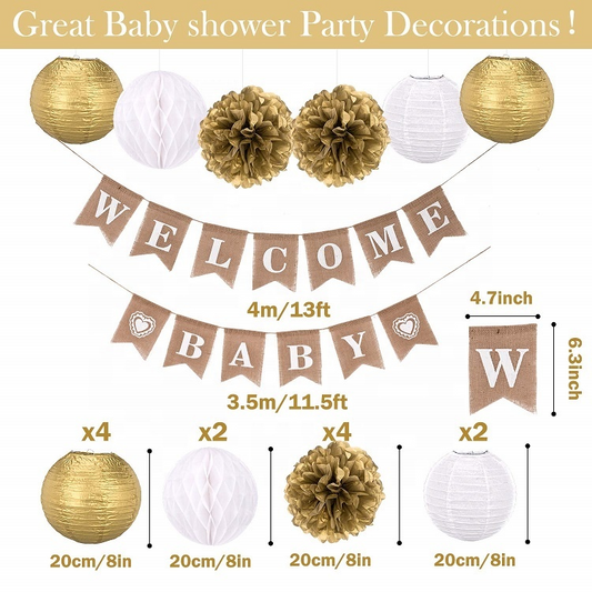 Oh Baby! Burlap Decoration Kit - 35 pieces!