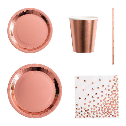 Rose Gold Plate Set - Set of 25