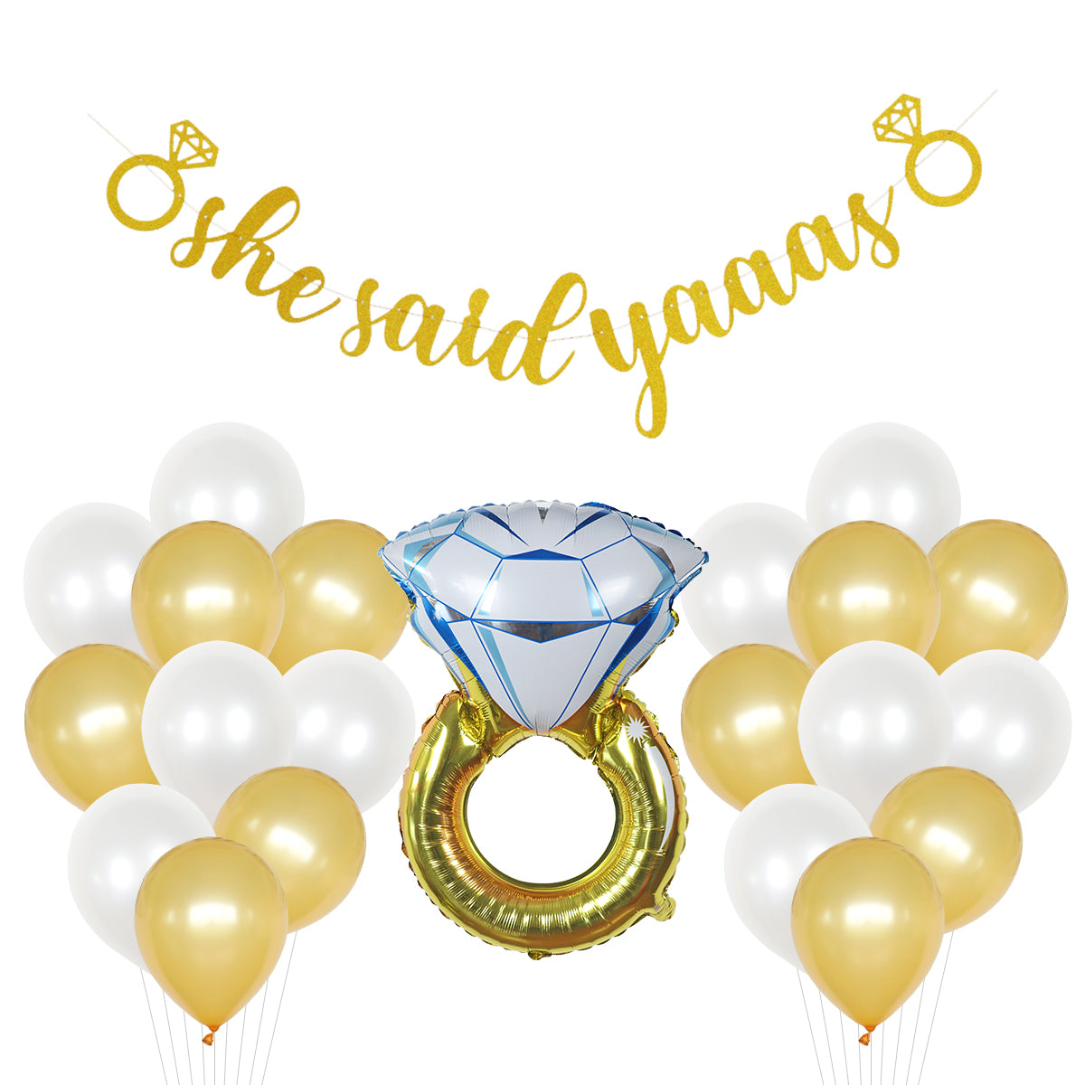 Gold Bridal Shower Decoration Kit - 21 Pieces! –