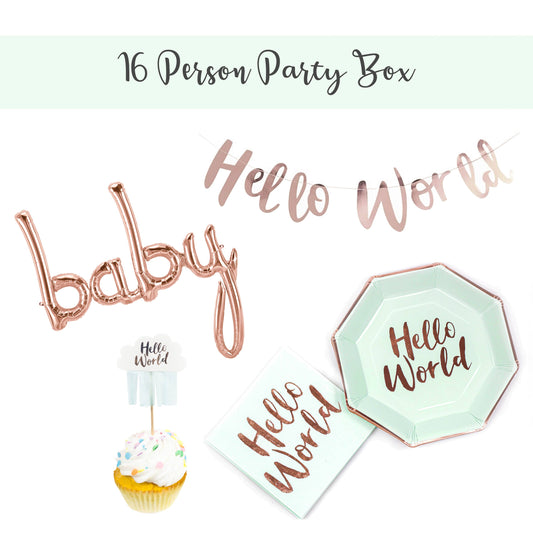 16 Person Hello World Party Box Kit- Set for 16