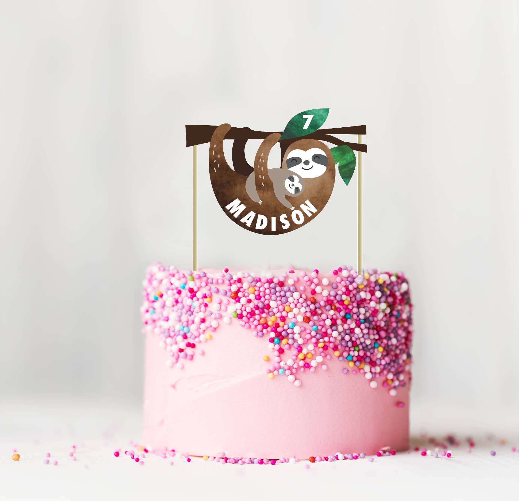 Sloth Party Cake Topper – - Main Image