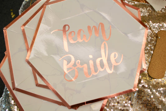 Team Bride 7" Paper Plates - Set of 8
