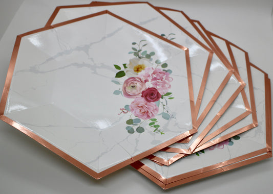 Team Bride Floral 9" Paper Plate - Set of 8