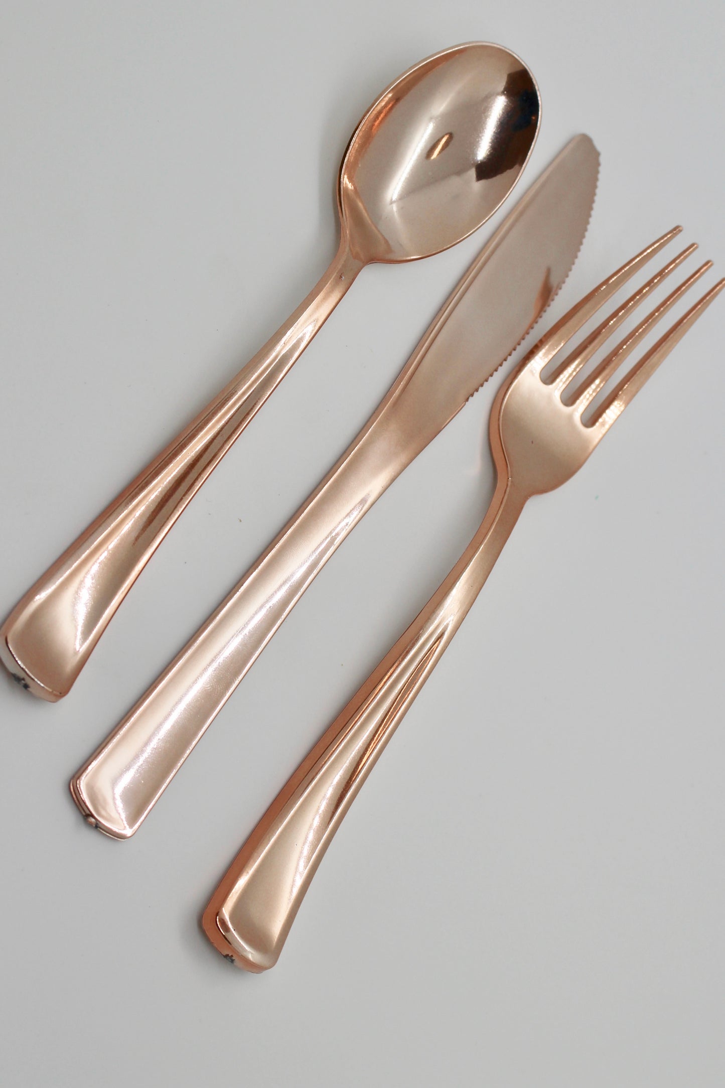 Heavy Duty Disposable Utensil Set, Set of 8 - Rose Gold