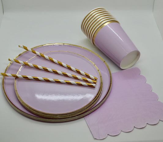 Light Purple Paper Plates - Set of 8