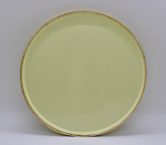 Pale Yellow Paper Plates - Set of 8