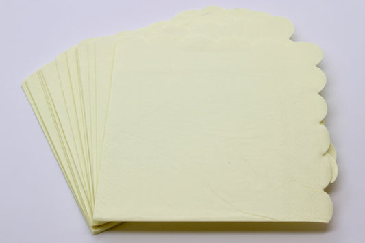 Pale Yellow Paper Napkins - Set of 20
