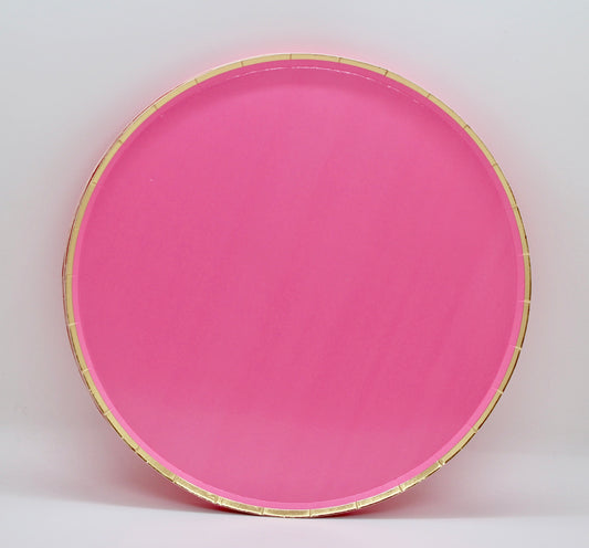 Rose Pink Paper Plates - Set of 8