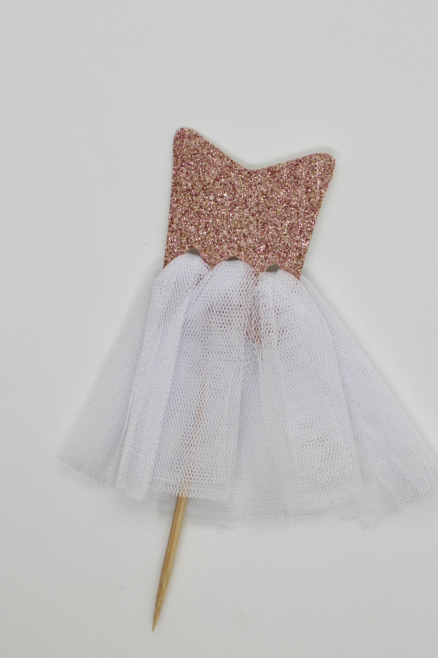 Rose Gold Bridal Cupcake Toppers - Set of 4