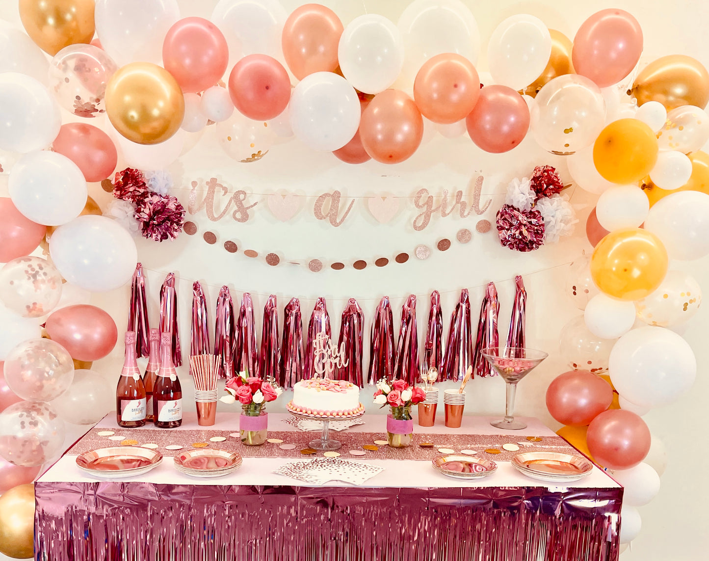 Its a Girl Pink & Rose Gold Party Box