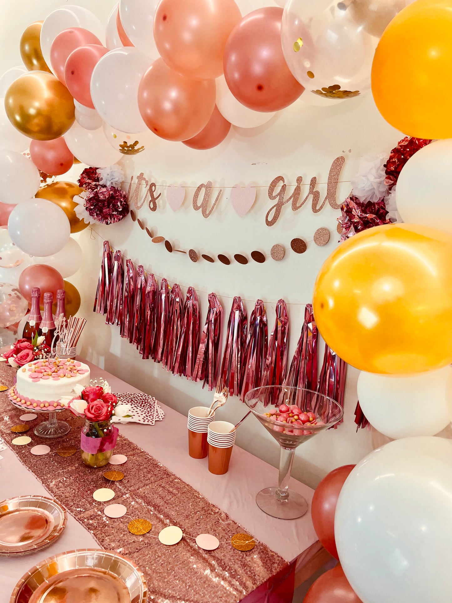 Its a Girl Pink & Rose Gold Party Box