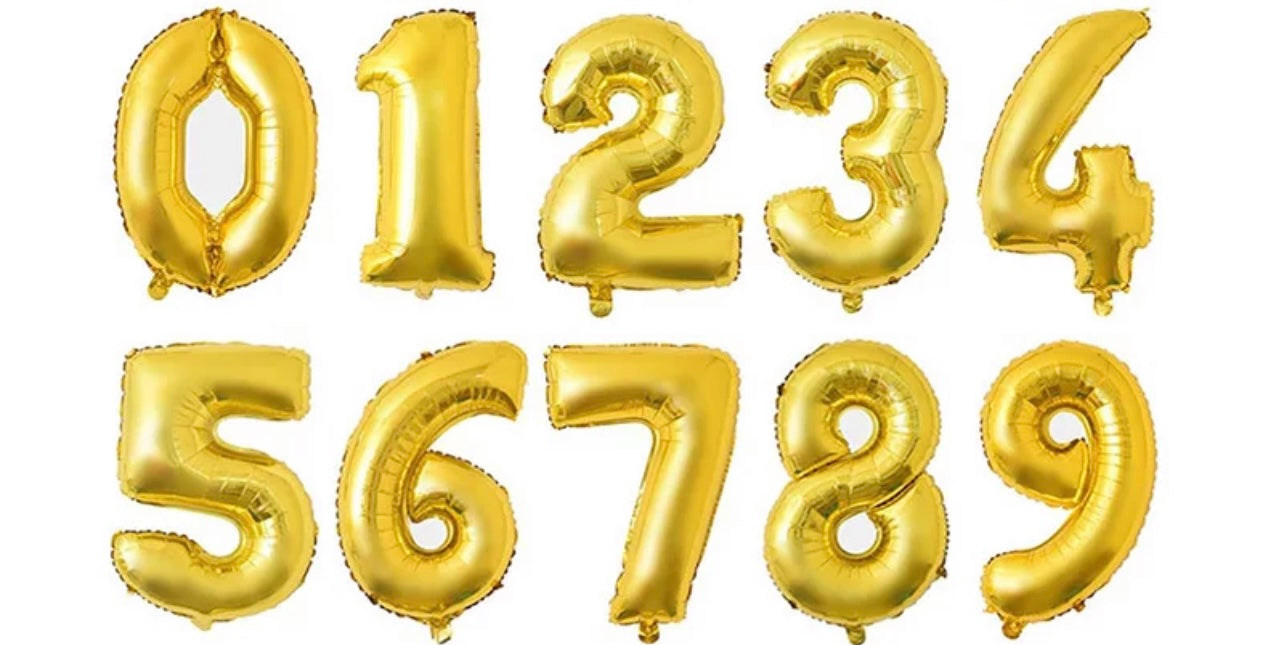 40" Gold Number Balloons #0-9