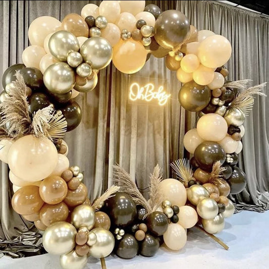 Cocoa, Bronze & Cream Balloon Garland