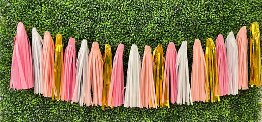 Pink, Blush & Gold Tassel Banner