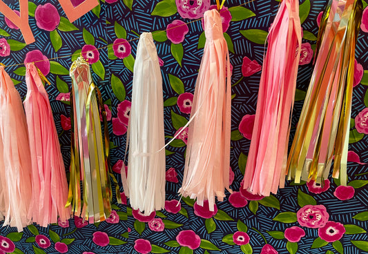 Pink, Blush & Gold Tassel Banner