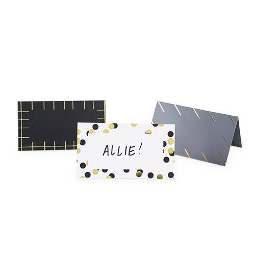 Assorted Black Pattern Place Cards