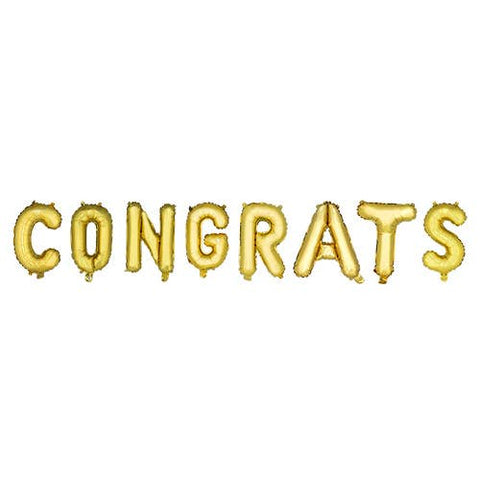Gold CONGRATS Mylar Balloon