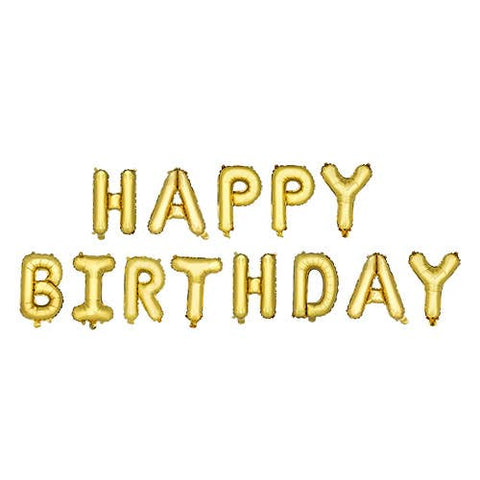 Gold HAPPY BIRTHDAY Mylar Balloon