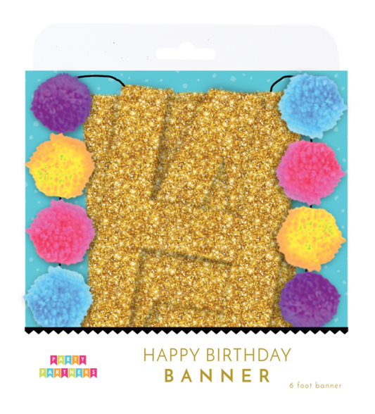 Pom-Pom Happy Birthday Banner