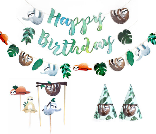 Sloth Party - Birthday Party Decoration Kit