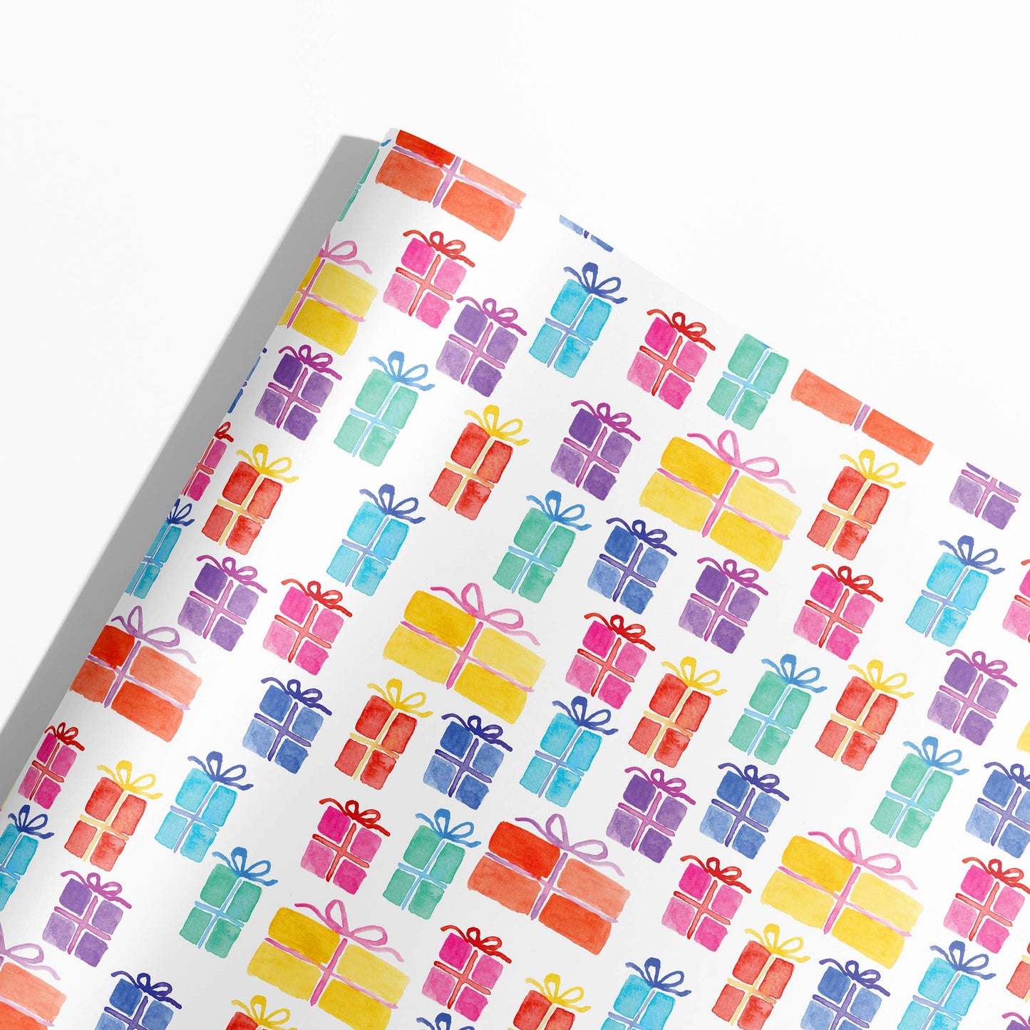 Colorful Watercolor Presents Gift Wrap | Rainbow Gift Wrap
