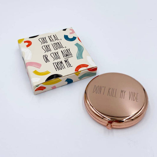 Stay Real Compact Mirror | Funny sarcastic gift for women