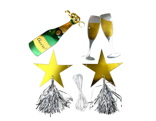 Cheers Champagne Banner Charms