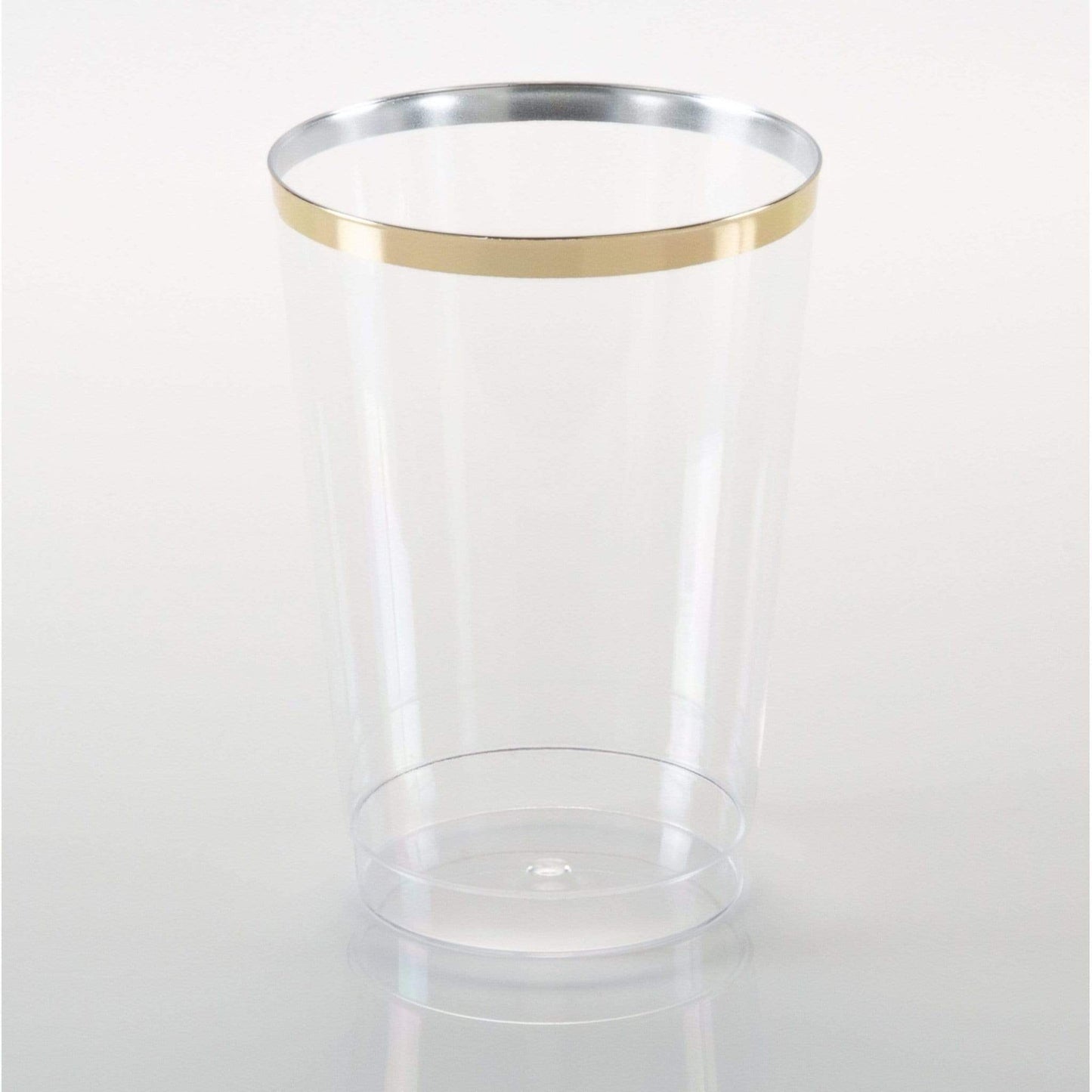 Luxe 12 Oz Clear Plastic • Gold Plastic Cups  | 20 Cups