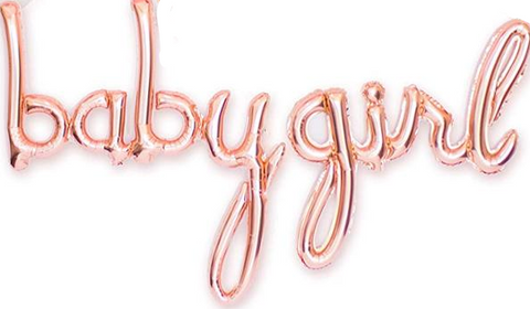 Baby Girl Scripted Rose Gold Ballon