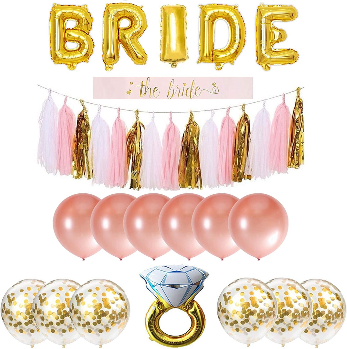 Rose Gold & Gold Bride Decoration Kit - 20 pieces!