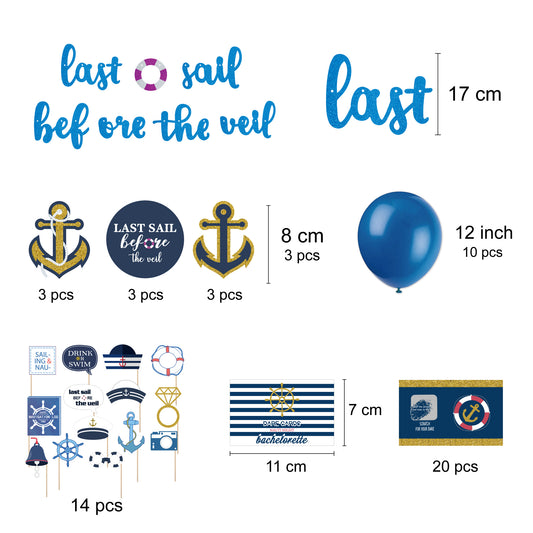 Last Sail Before the Veil Banner & Prop Decoration Kit - 57 pieces!