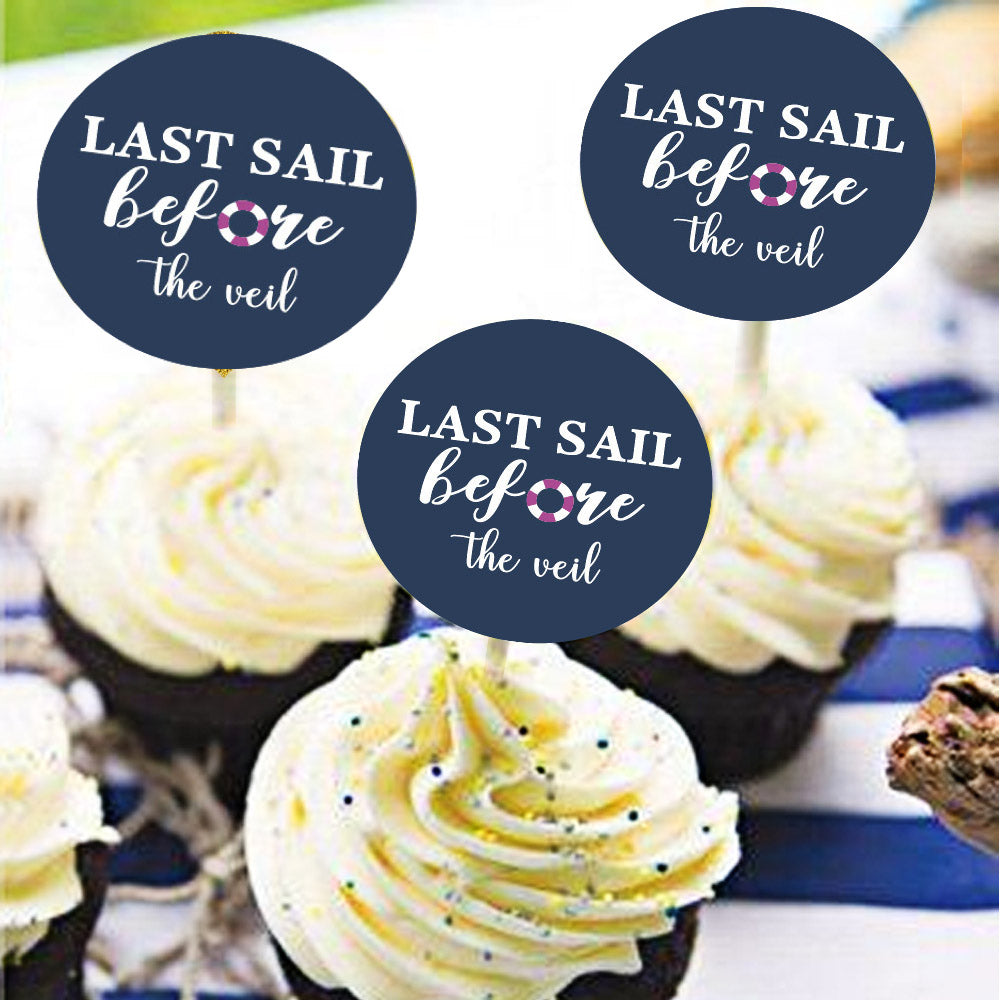 Last Sail Before the Veil Cupcake Toppers