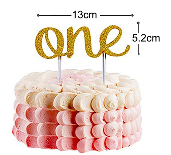 Gold Scripted One Cake/Cupcake Topper