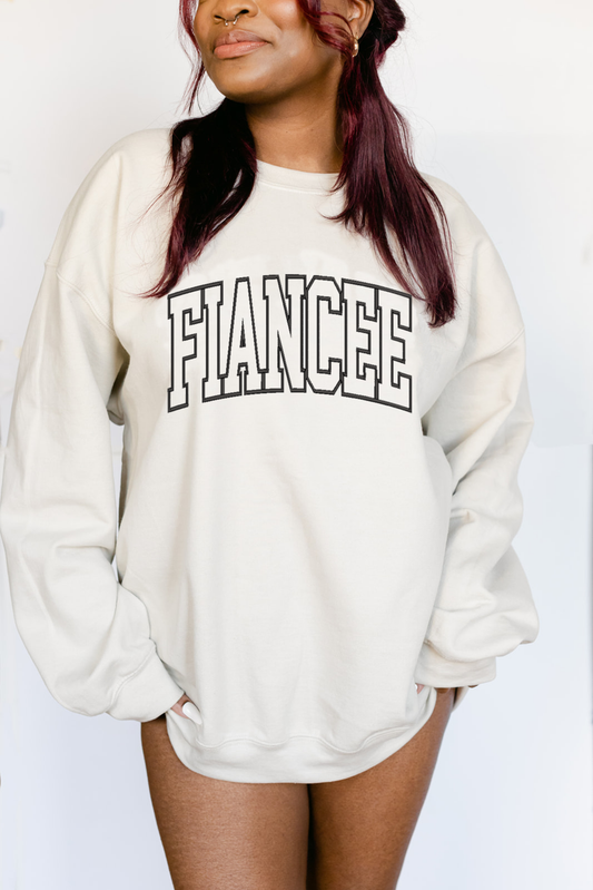 Fiancee, Embroidered Sweatshirt, Bridal Sweatshirt