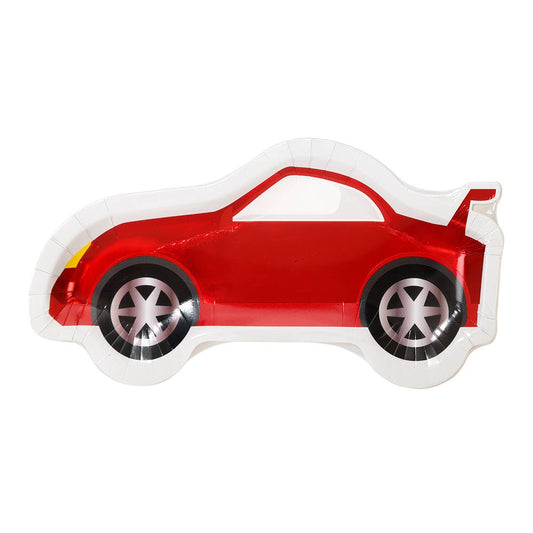 Party Racer Car Shaped Plates - 8 Pack