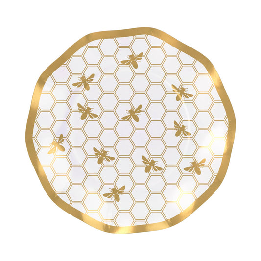 Wavy Salad Plate Honeybee/8pk