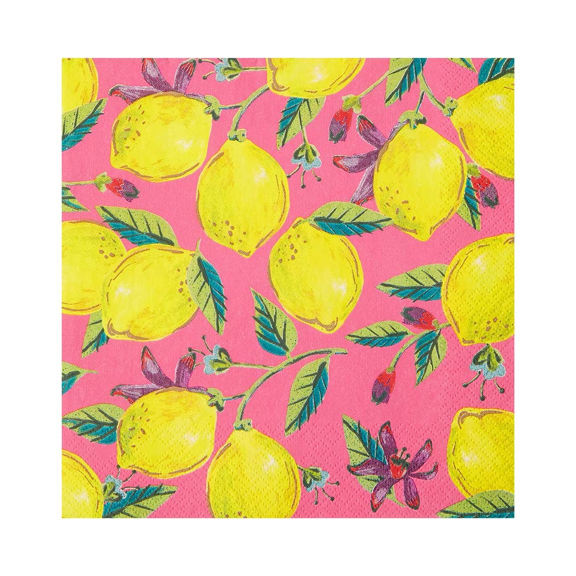 Boho Pink Lemon Napkins - 20 Pack