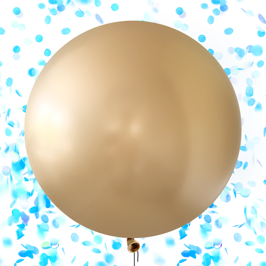 Gender Reveal - Jumbo Gold Confetti Balloon - Kit (Blue)