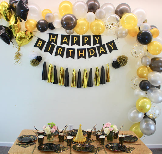 Black & Gold Birthday Party Box