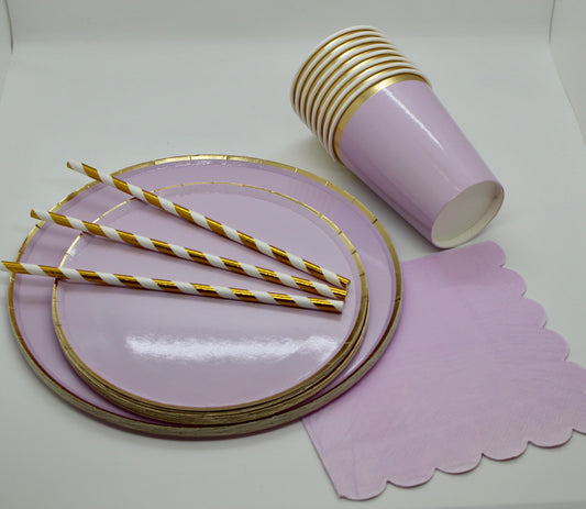 Light Purple Paper Plate Set - 69 pieces!