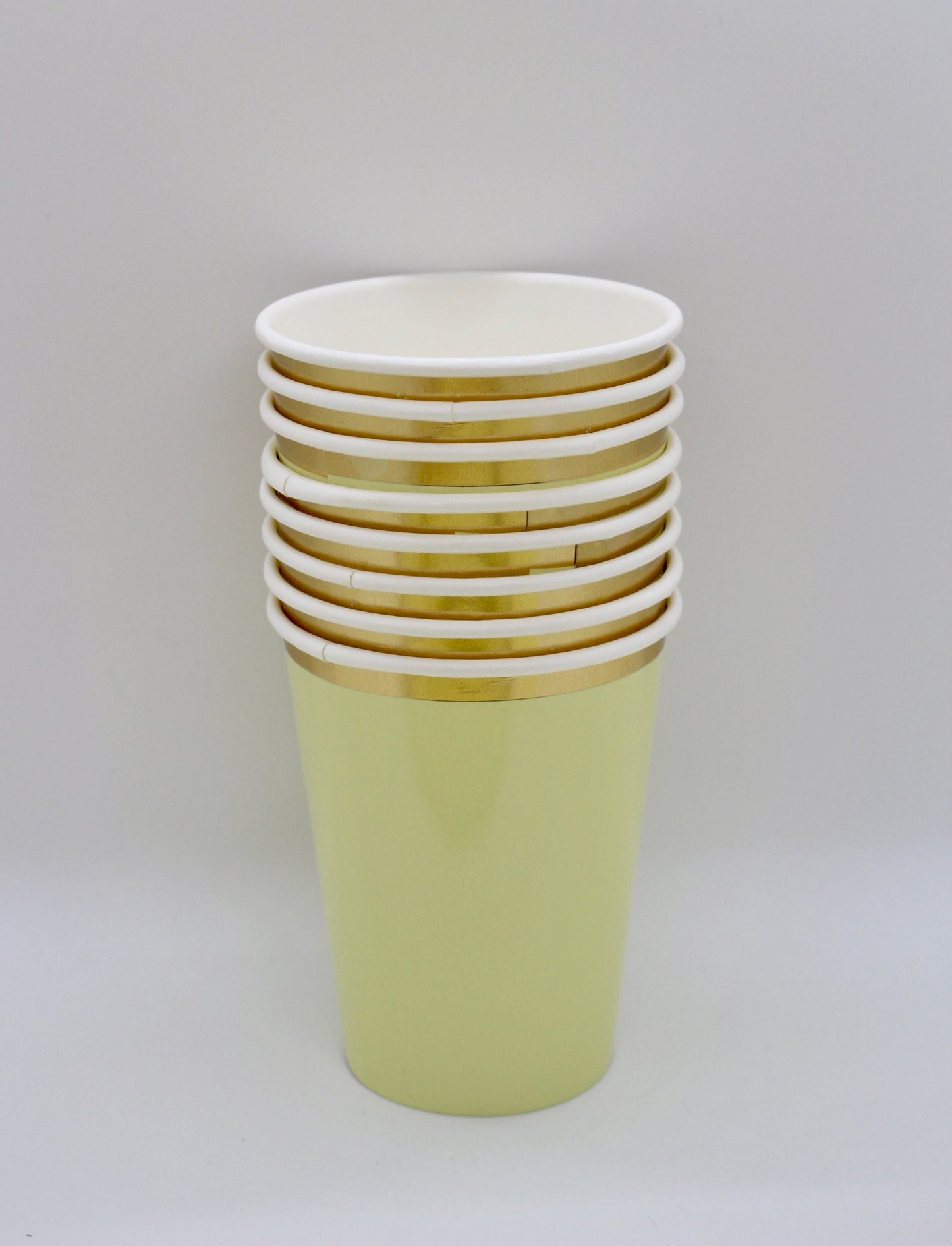Pale Yellow Paper Cups - Set of 8