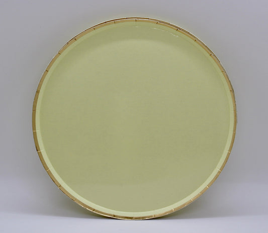 Pale Yellow Paper Plates - Set of 8